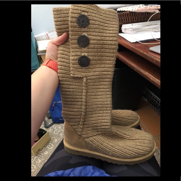 Classic Kitted Ugg Boots - Tan - Picture 3 of 8